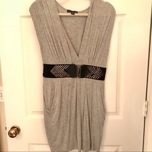 Gray belted dress
